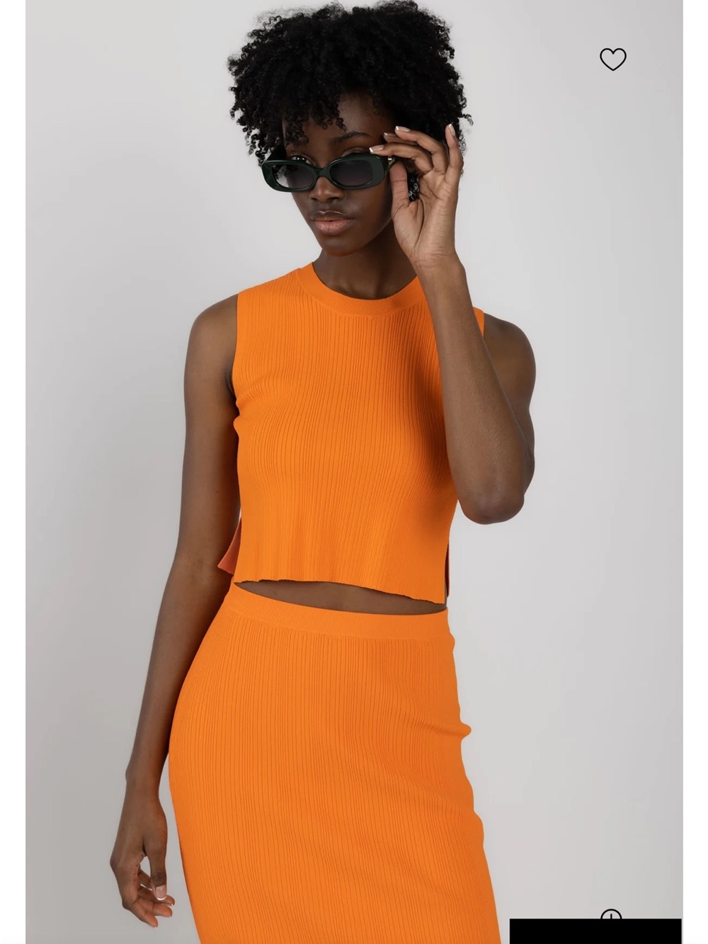 FRAME This Mixed Rib Cut Out Tank and Skirt Set Bright Tangerine Small Like New - Picture 4 of 14
